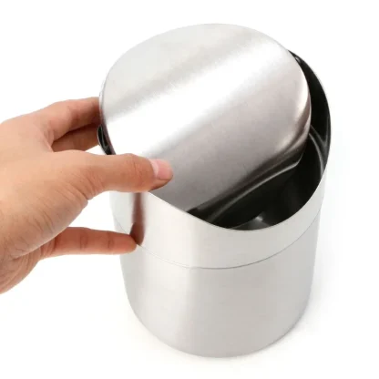 Shiny Swing Top Trash Can - Image 2