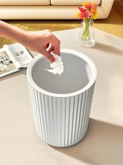Simple Striped Texture Trash Can - Image 3