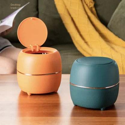 Small Desktop Round Trash Can - Image 5