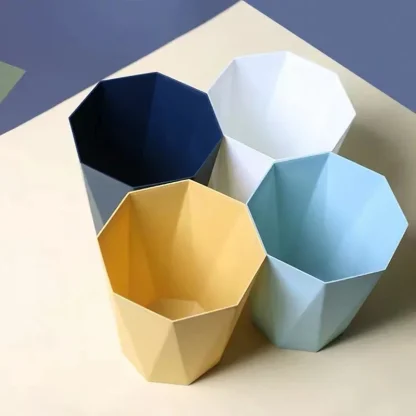 Geometric Modern Solid Trash Can - Image 3