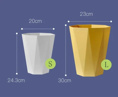 Geometric Modern Solid Trash Can - Image 7