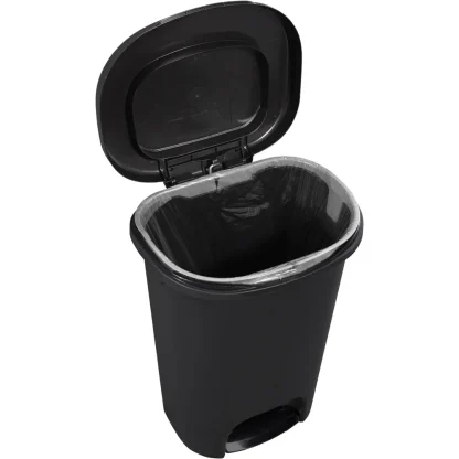 Plain Black Step-on Trash Can - Image 5