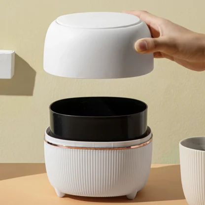 Small Desktop Round Trash Can - Image 2