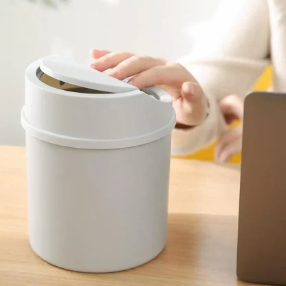 Desktop Swing Lid Trash Can - Image 5