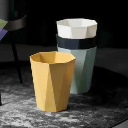Geometric Modern Solid Trash Can - Image 2