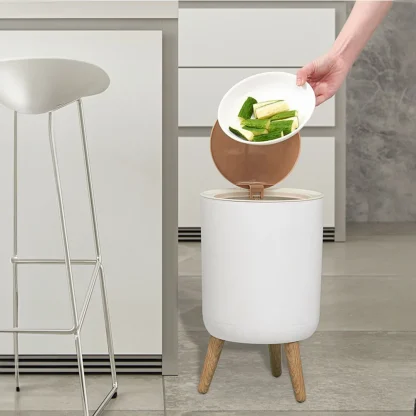Modern Minimalist Round Trash Can - Image 3