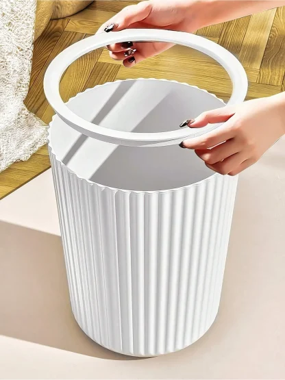 Simple Striped Texture Trash Can - Image 2