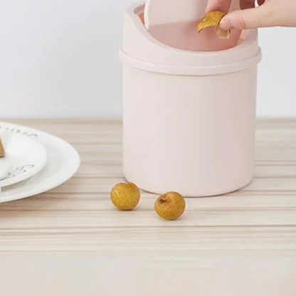 Desktop Swing Lid Trash Can - Image 4