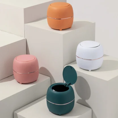 Small Desktop Round Trash Can - Image 6