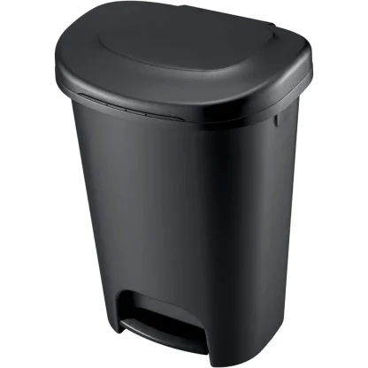 Plain Black Step-on Trash Can - Image 3