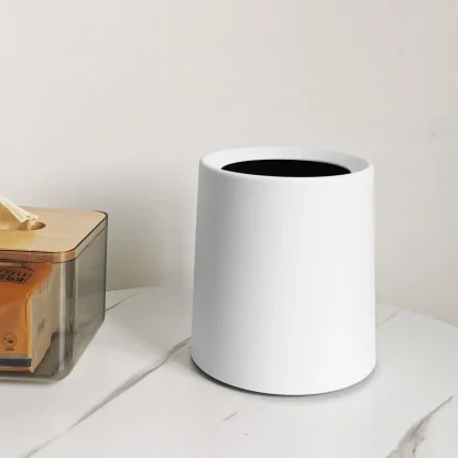 Minimalist Round Solid Trash Can - Image 3