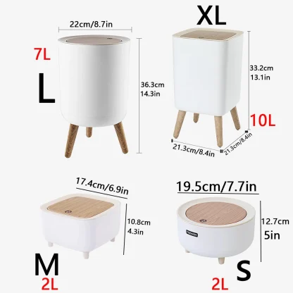 Modern Minimalist Round Trash Can - Image 7