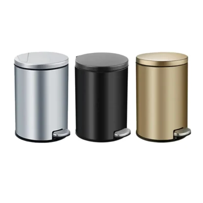 Round Durable Step-on Trash Cans - Image 4