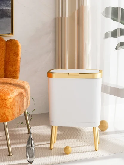 Push Top Lid Minimalist Trash Can - Image 4