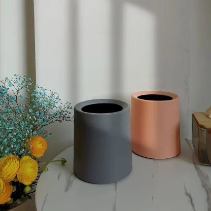 Minimalist Round Solid Trash Can - Image 4