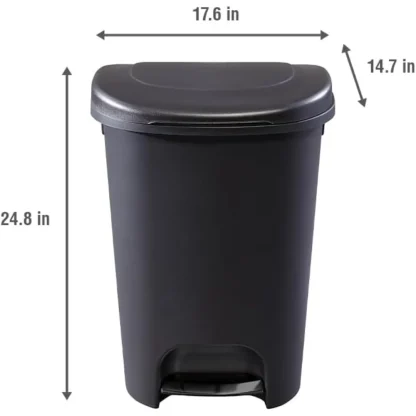 Plain Black Step-on Trash Can - Image 6