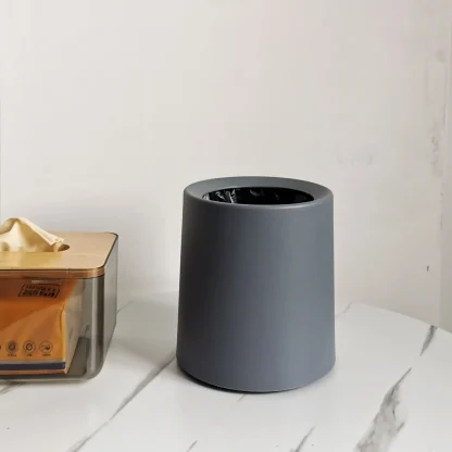 Minimalist Round Solid Trash Can - Image 2