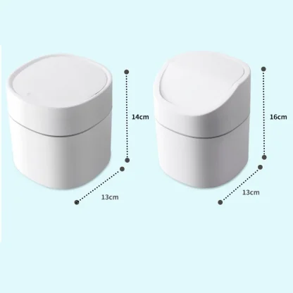 Small Desktop Push Lid Trash Can - Image 6